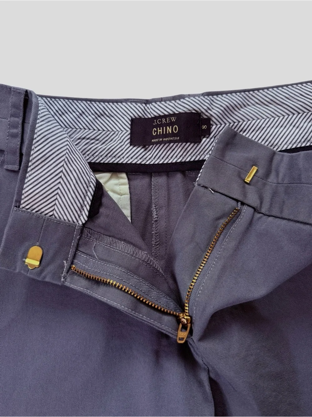 J.Crew Women's Gray Chino Shorts Size 8 Casual Preppy Mid Rise 4.5